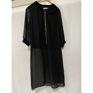 Patrizia Luca Women’s Size M Black Shirt Dress Dress King Gold Zipper